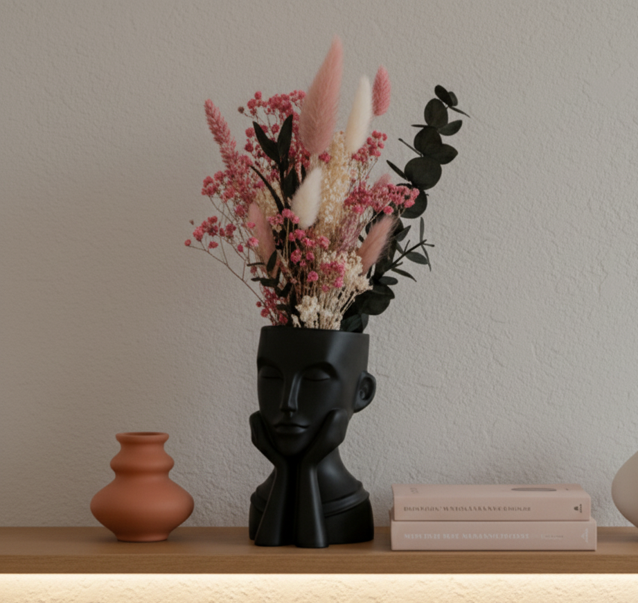 Moderne Deko Büste | Abstrakter Pflanztopf | Designer Wohnaccessoire für Wohnzim