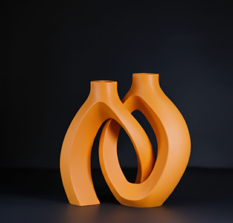 Miniatura: Blumenvase Dekovase, Vase, 3D Druck, Bodenvase, Pampasgras, Trockenblumen, Dekor