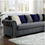 Thumbnail: WILMINGTON Glam GrayVelvet-Like Fabric Sectional Furniture of America