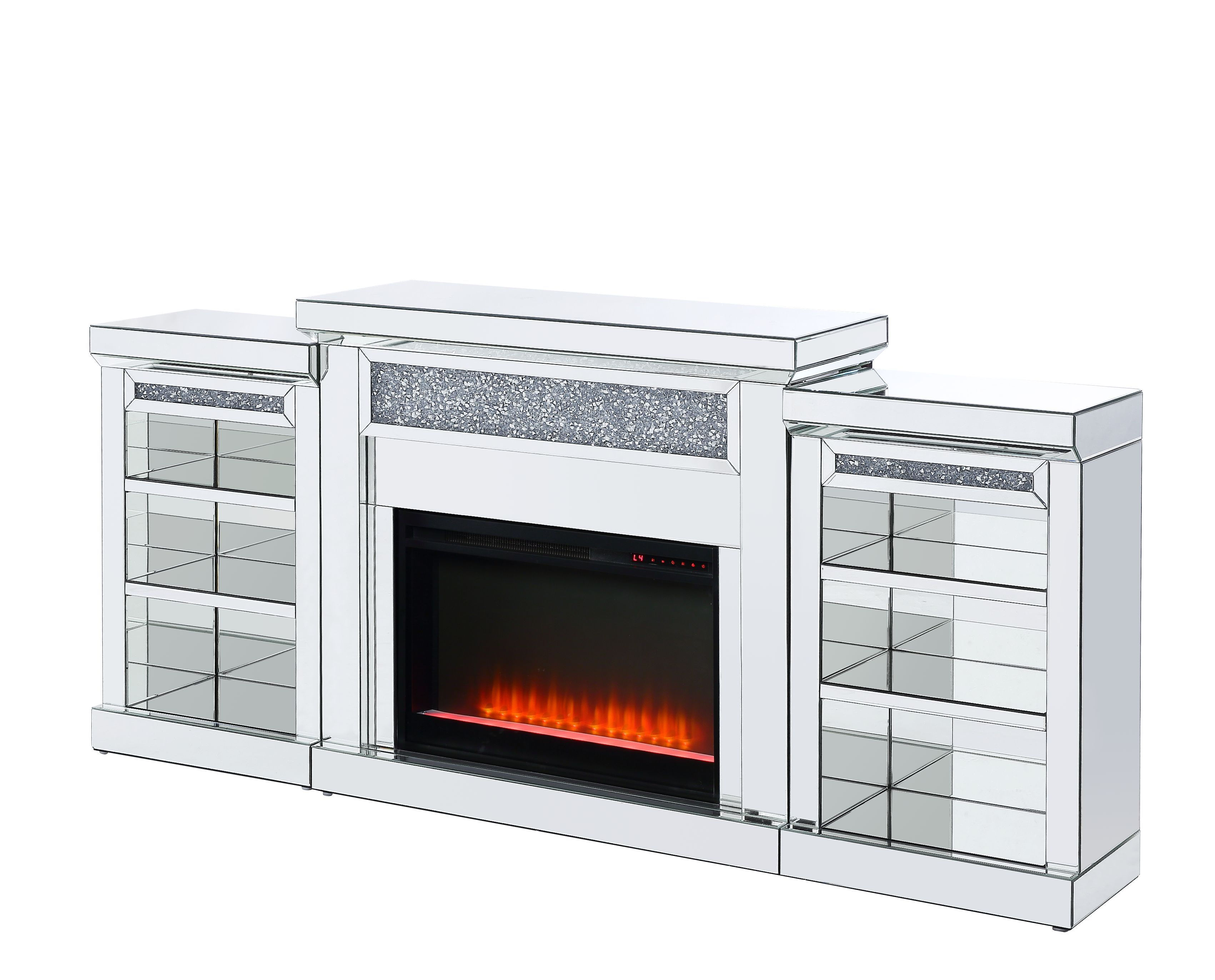 All Noralie Fireplace LED, Glam, Mirrored-90655