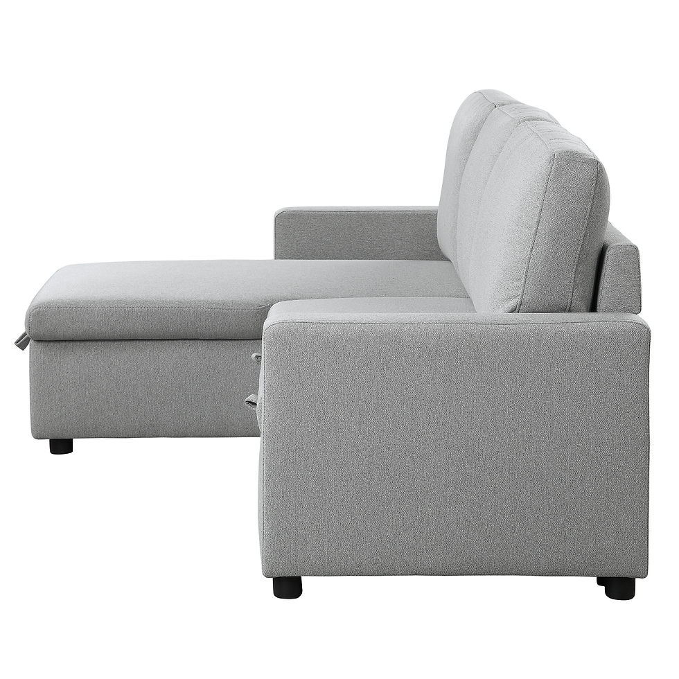 Thumbnail: 9359 Gray Upholstery 2-Piece Reversible Sectional with Pull-out Homelegance
