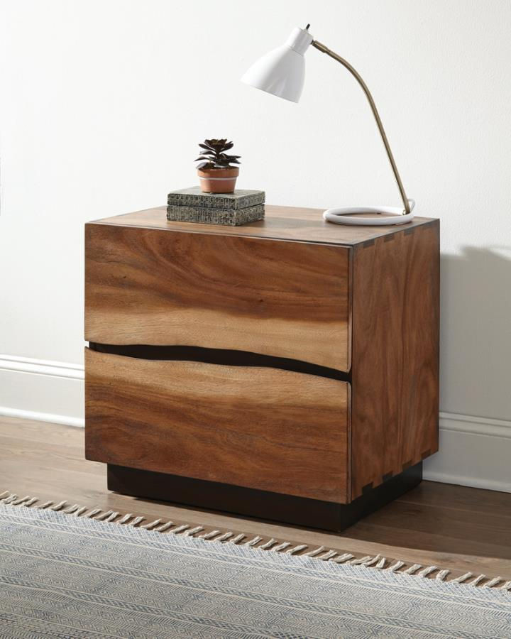 Contemporary Night Stand in Smokey Walnut and Coffee Bean 223252 Winslow
