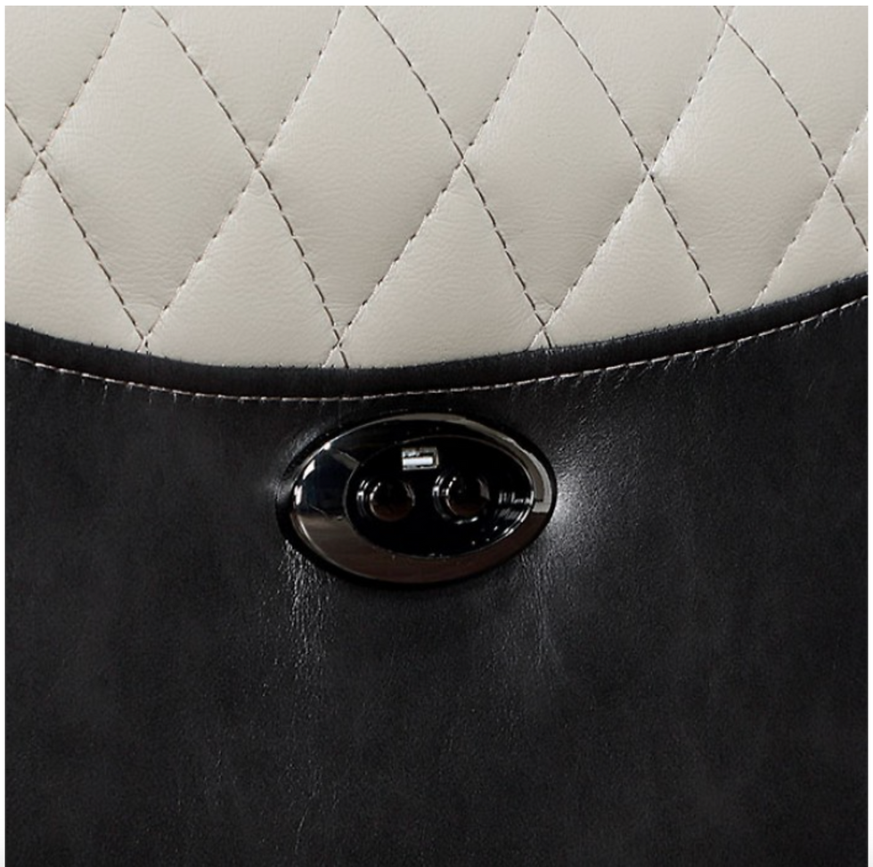 Thumbnail: LEIPZIGCM6080-S Contemporary Black/Light Gray Leatherette Power Motion Loveseat