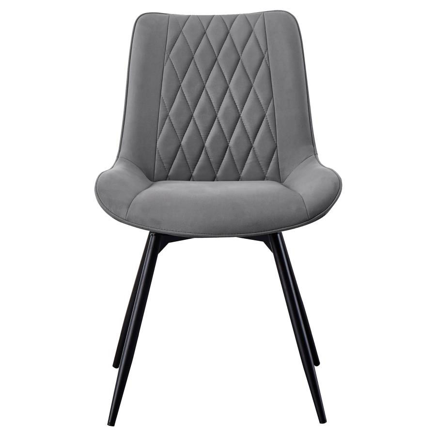Thumbnail: Neil Round Wood Top Dining Table Concrete and Black 193801