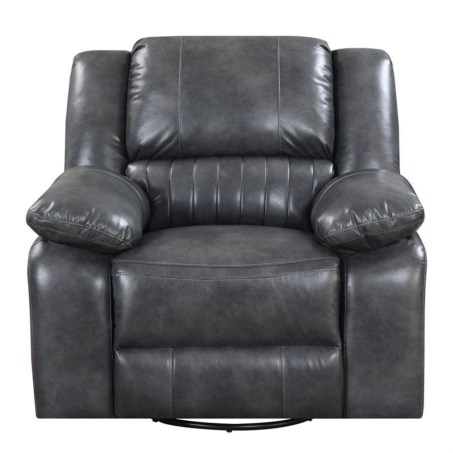 Thumbnail: Navaro Motion Gray Leather Sofa