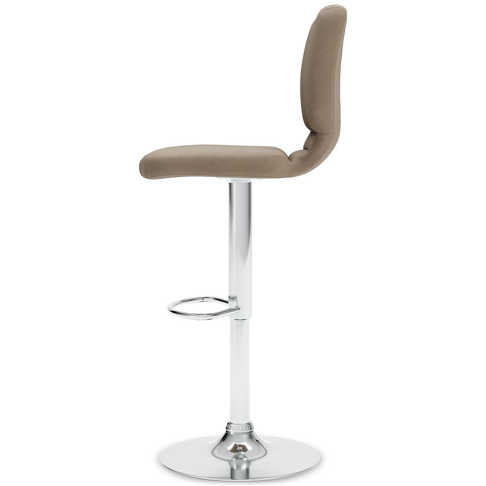Thumbnail: Pollzen Bar Height Bar Stool Taupe Faux Leather Upholstery D121-130