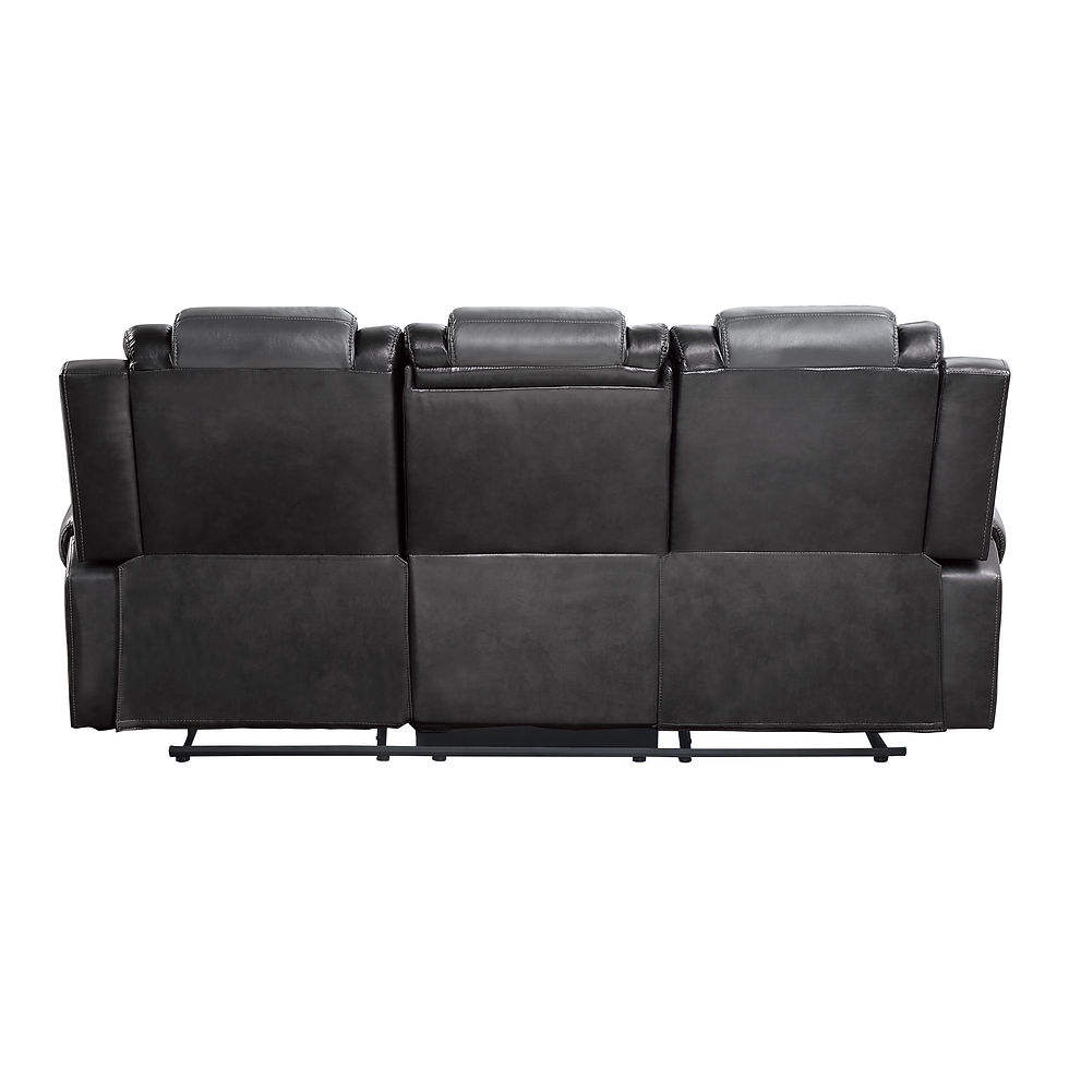 Thumbnail: Gray Double Reclining Sofa with Drop-Down Cup Holders Briscoe 9470GY-3 Home