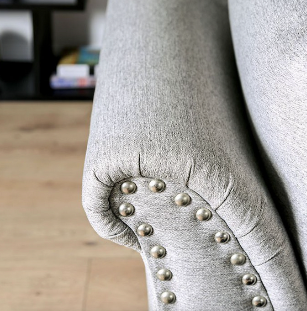 Thumbnail: Transitional Gray Linen-like Fabric Sectional PASQUALE FOA