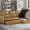 Thumbnail: 9358 Brown Leatherette  2-Piece Reversible Sectional w/ Pull-out Homelegance