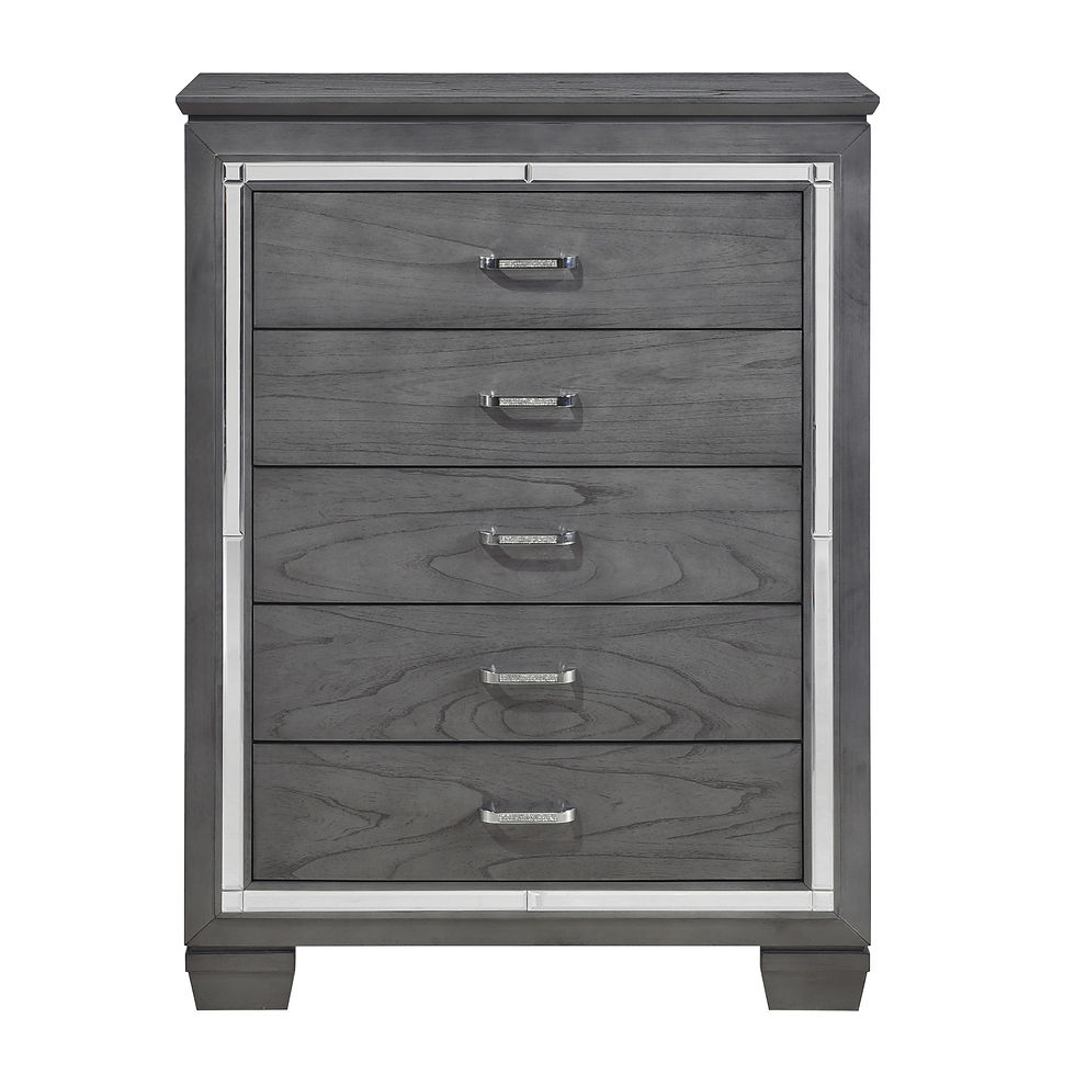 Thumbnail: Allura 1916GY-9 Gray Mirrored Chest Homelegance