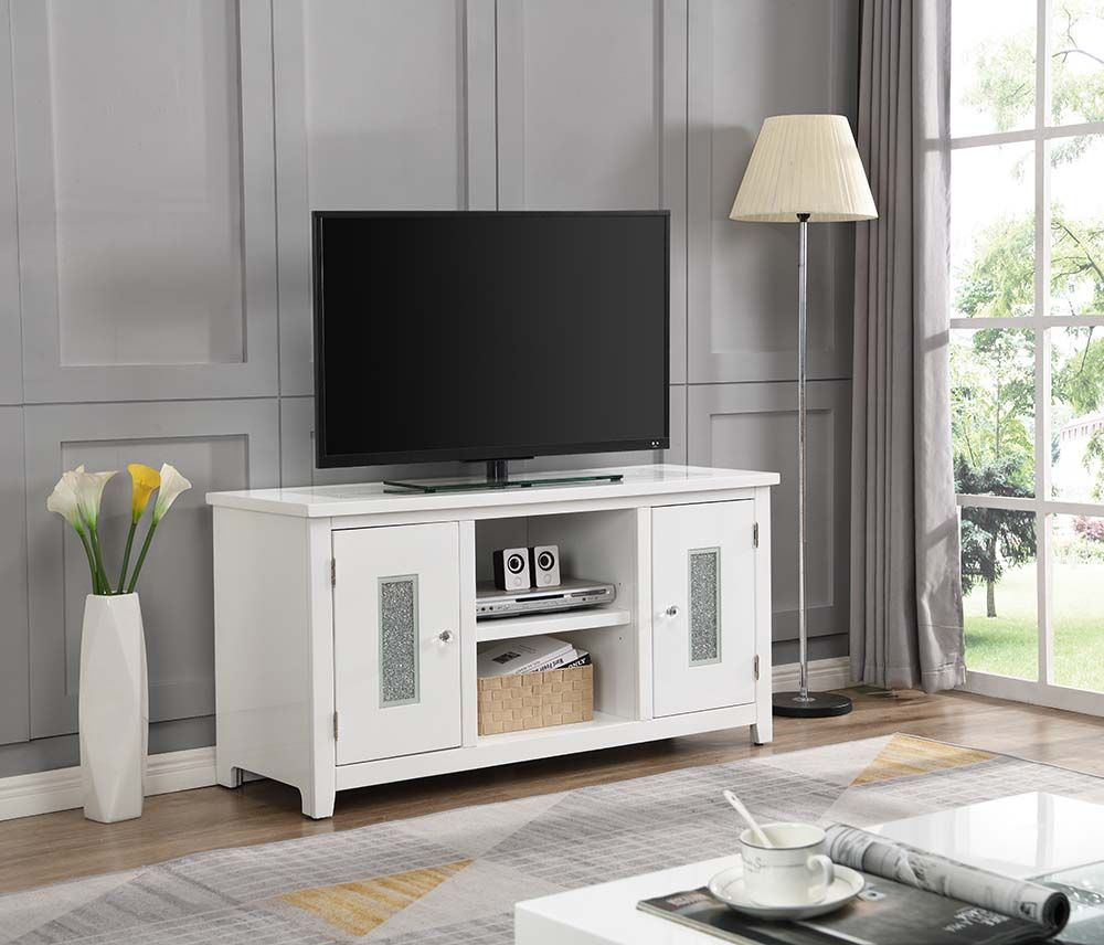 Elizaveta TV Stand White High Gloss Finish LV00822