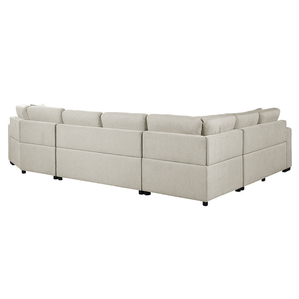 Thumbnail: Logansport Transitional Beige Sectional w/Pullout Bed Homelegance