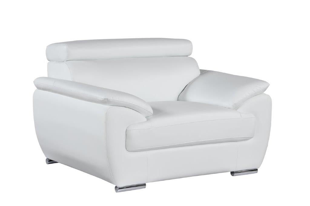 Modern White Leather Chair 4571