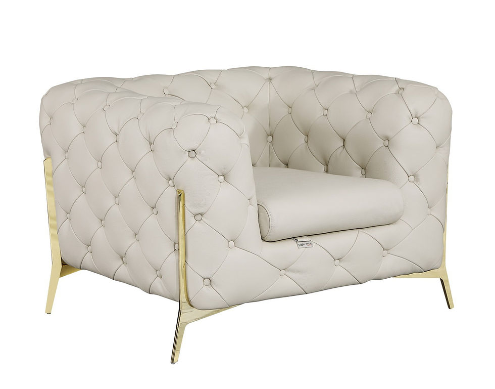 Thumbnail: Beige Tufted Sofa Genuine Italian Leather - GU 970