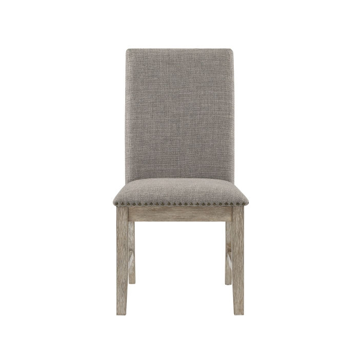 Thumbnail: Wire Brushed Oak,Light gray Fabric Farmhouse Style SideChair 5741NNS Homelegance
