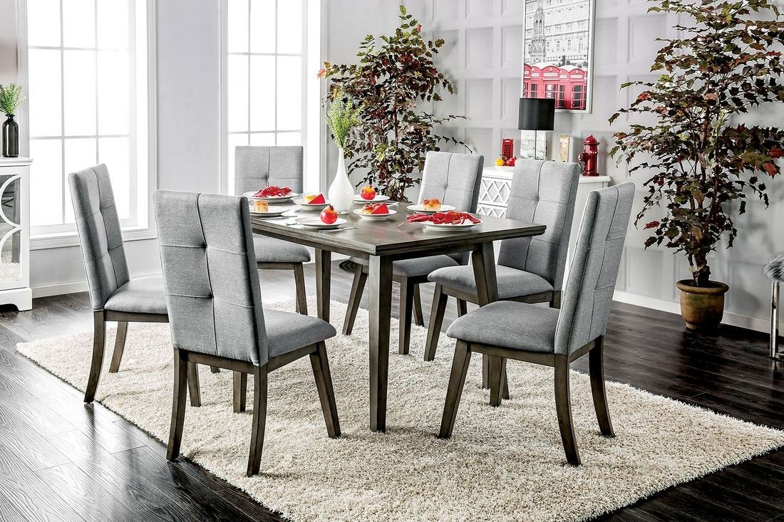 Mid-Century Modern Gray Dining Table ABELONE CM3354GY-T