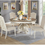 Thumbnail: Rustic Antique White, Ivory Round Table CM3150WH-RT ARCADIA
