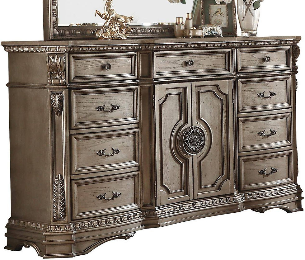 Thumbnail: Northville 26938 Dresser w/Marble Top Antique Silver Acme