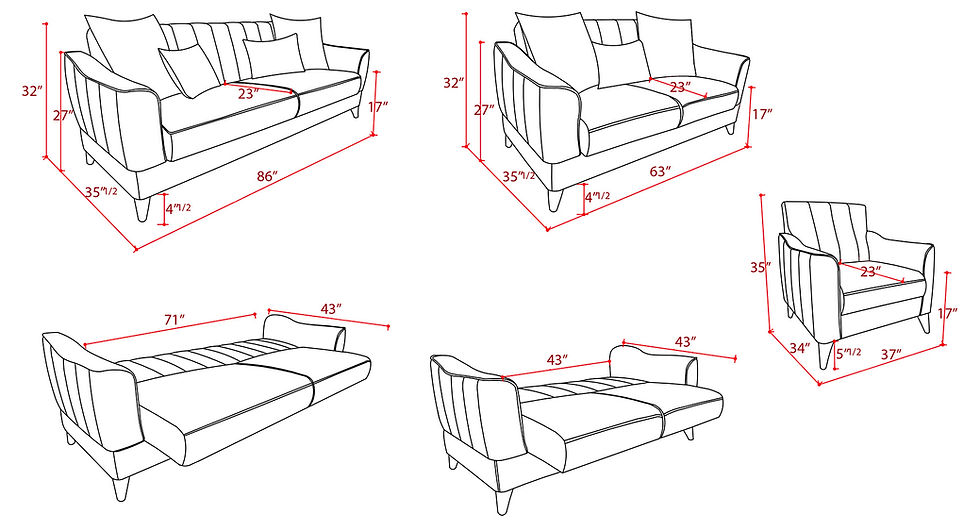 Thumbnail: Prestige (Beatto Gray) Sofa Bed Demka Furnishings