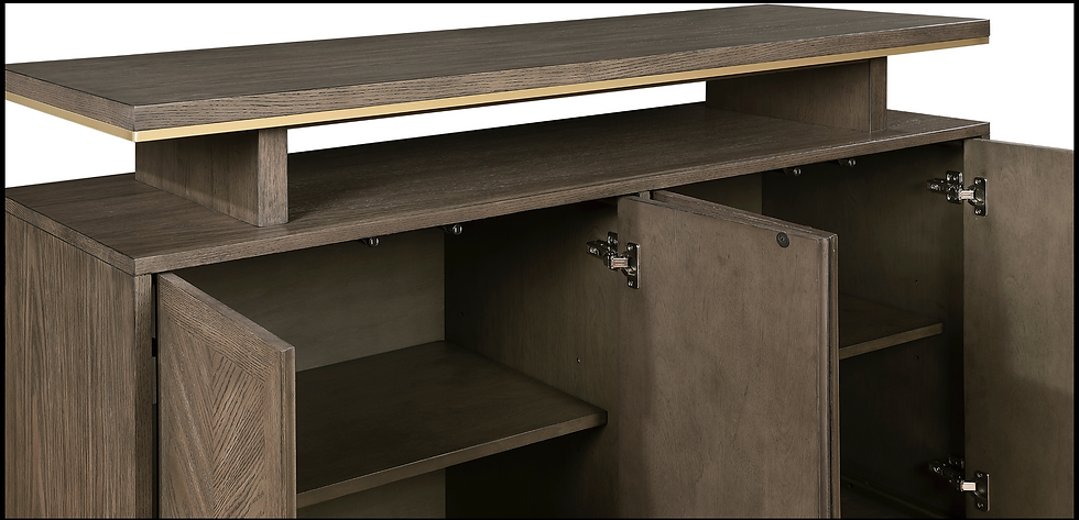 Thumbnail: Homelegance 5933 Casual Brown finish with gold tipping Server