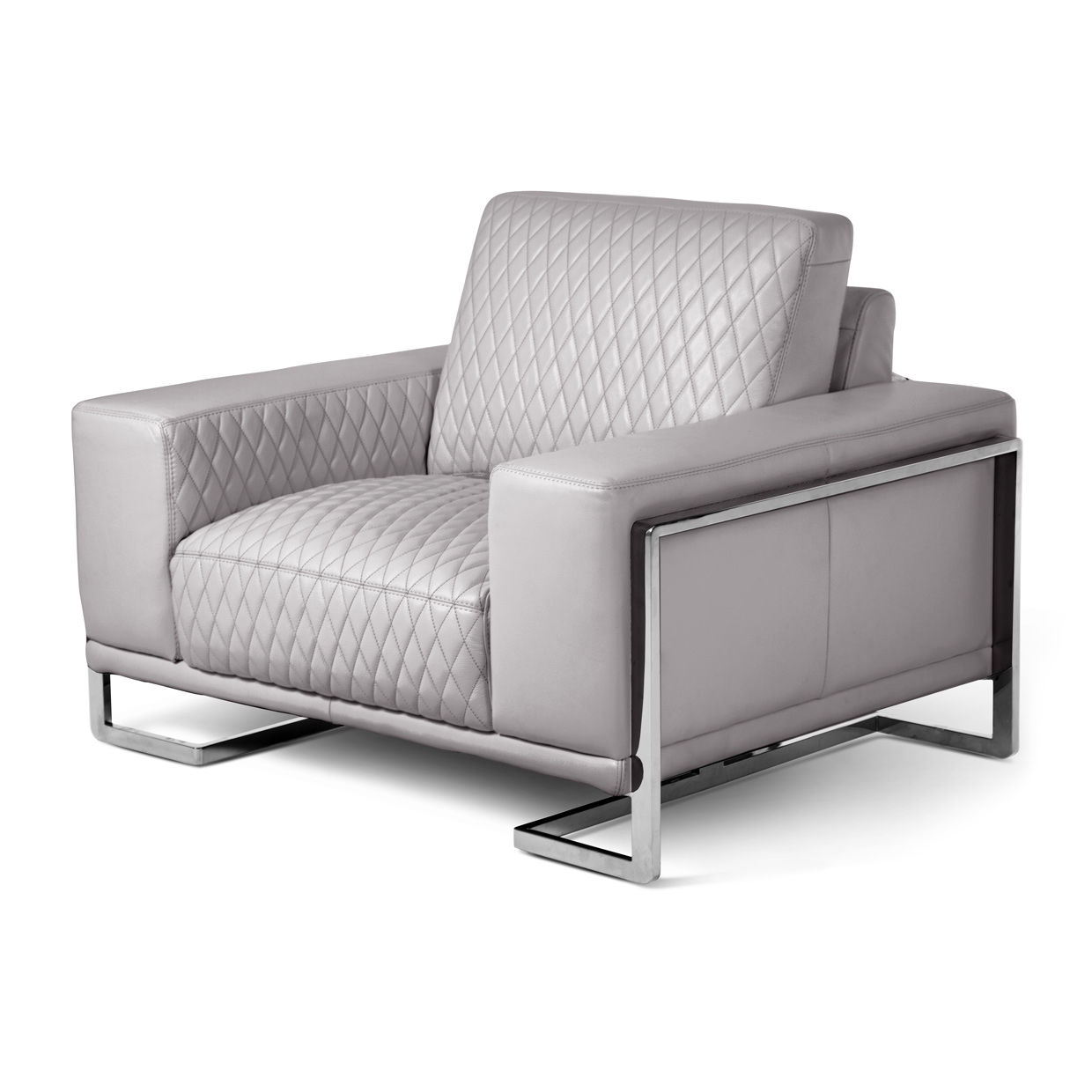 MIA BELLA MiaBella Gianna Chair Half L.Gray Stainless Steel Amini