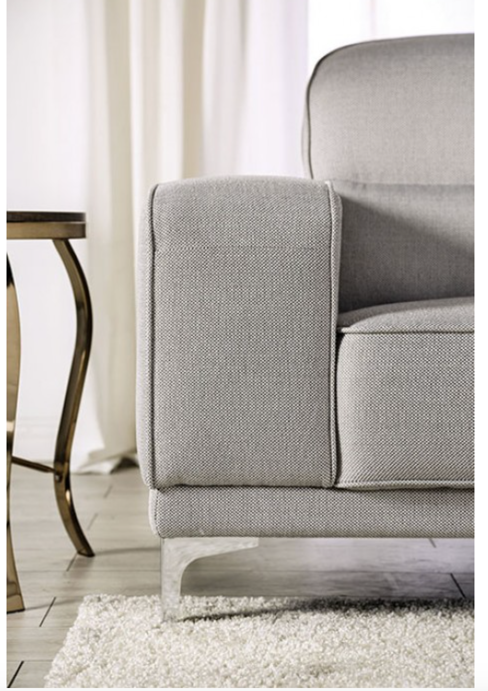 Thumbnail: RIEHEN Mid-century Modern Light Gray Sectional Furniture of America