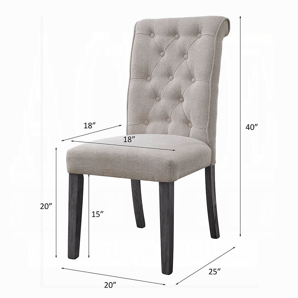 Thumbnail: Side Chair Beige Linen Yabeina 73267
