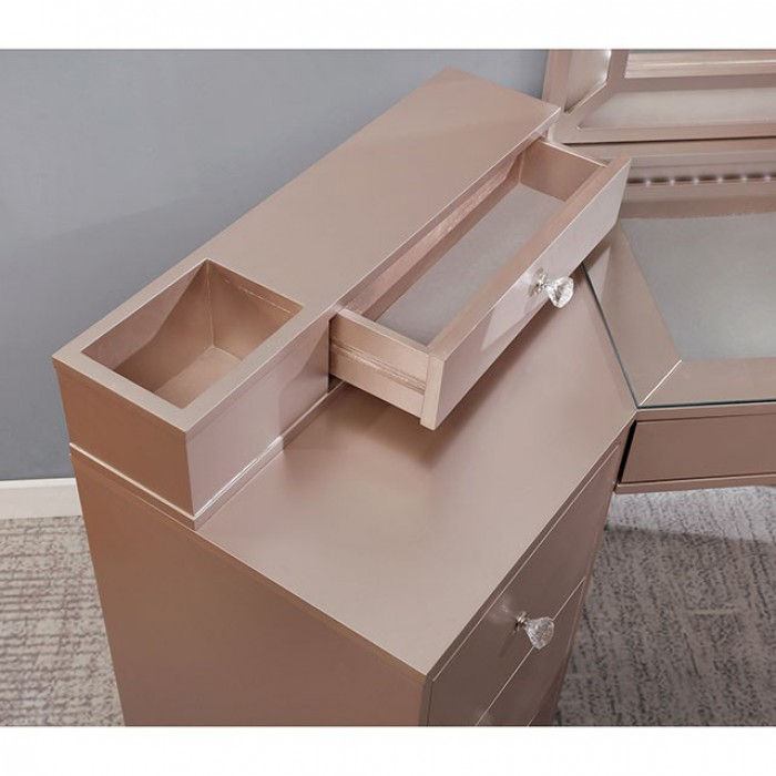 Thumbnail: Light Pink / Metallic Vanity Set Tracie FOA-DK5686PK