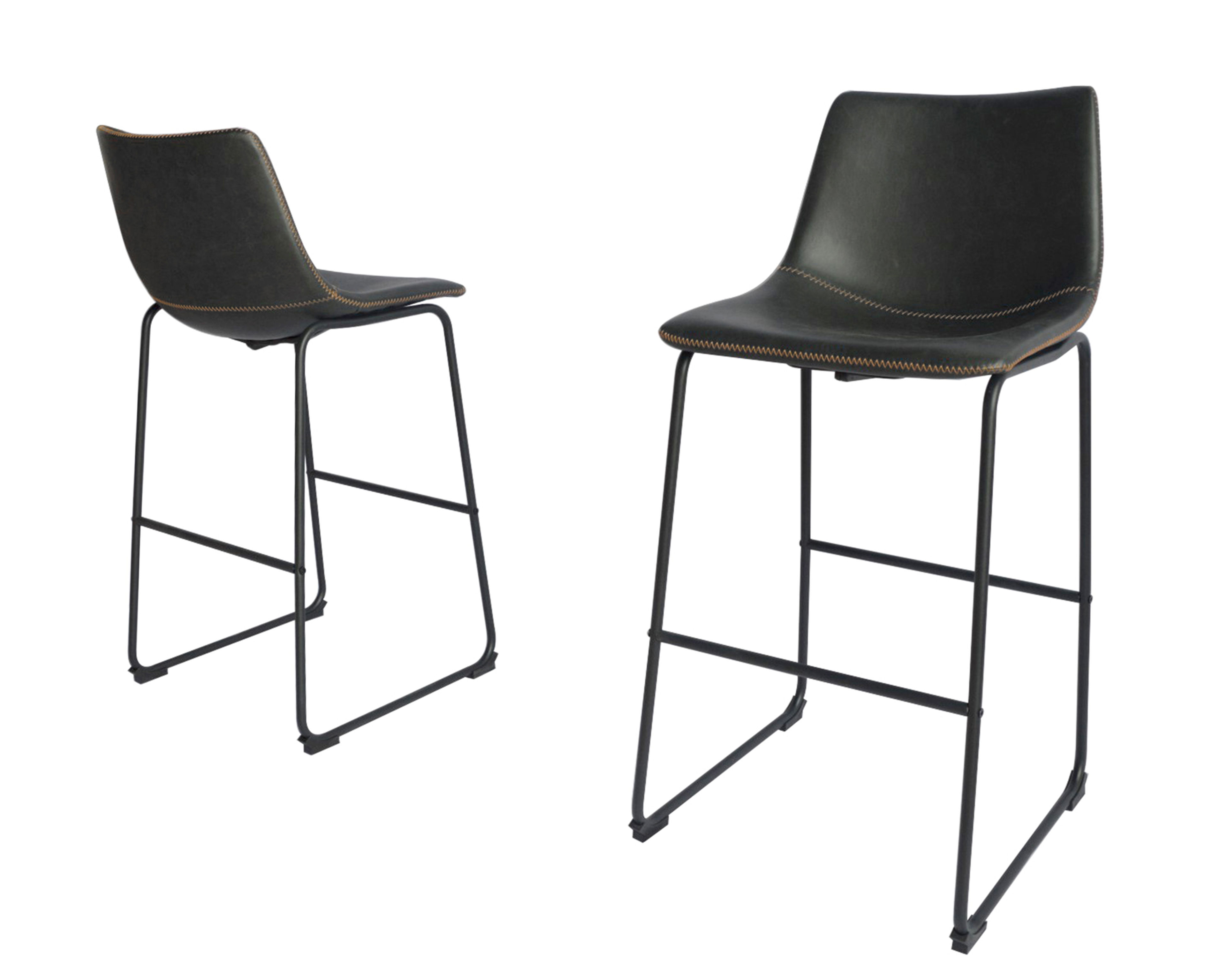 Best BS29 Charcoal Faux Leather Barstool