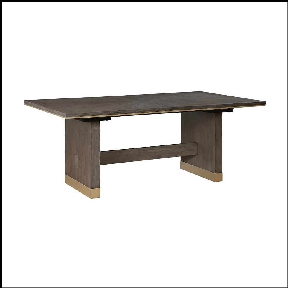 Thumbnail: Homelegance 5933-96* Casual Brown finish with gold tipping Dining Table