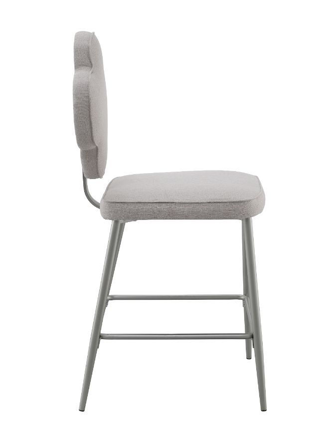 Thumbnail: Beige Fabric & Champagne Finish Counter Ht. Side Chair-73227 Clover