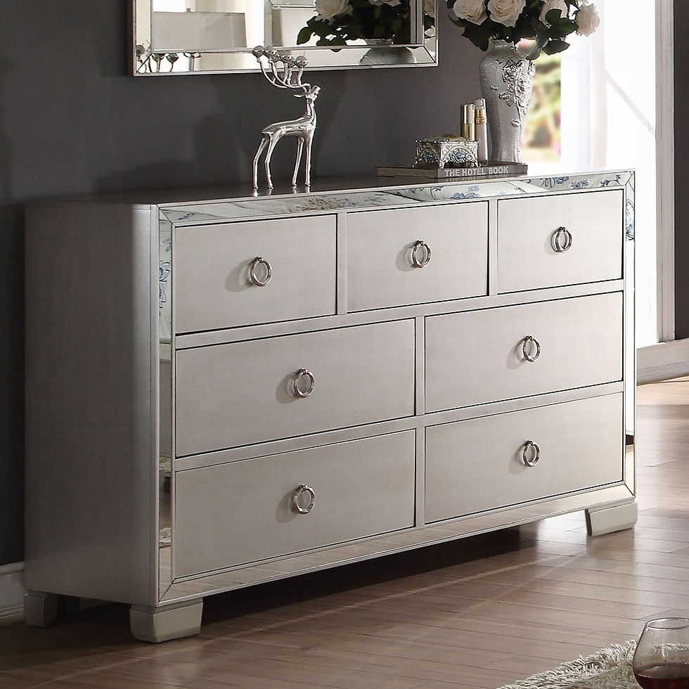 Thumbnail: Voeville 24845 Dresser Platinum Wood, Mirror, Veneer, Composite Wood