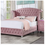 Thumbnail: ZOHAR Furniture of America Glam Pink Velvet Upholstered Wingback Bed