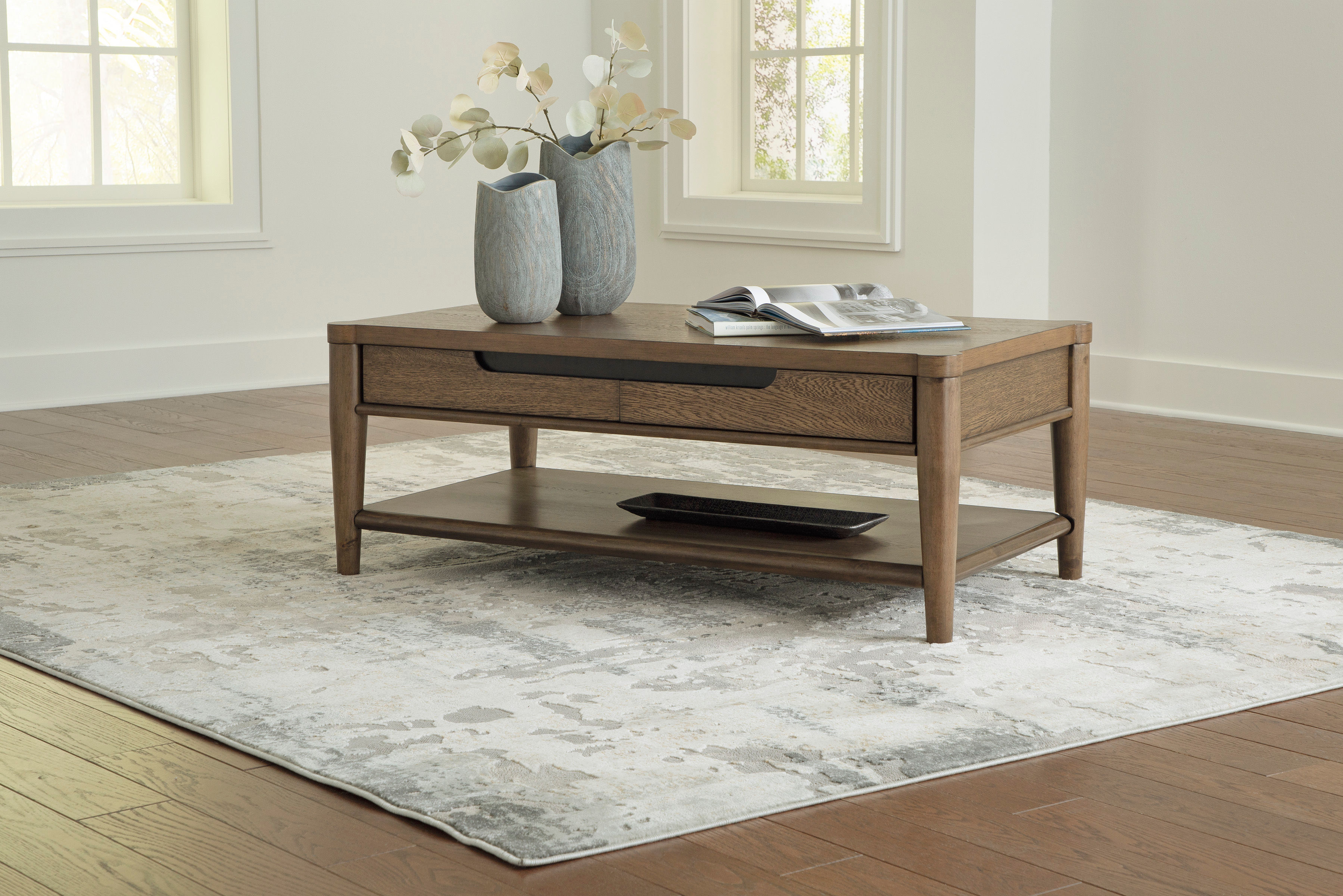 Contemporary Brown Finish Roanhowe Coffee Table T769