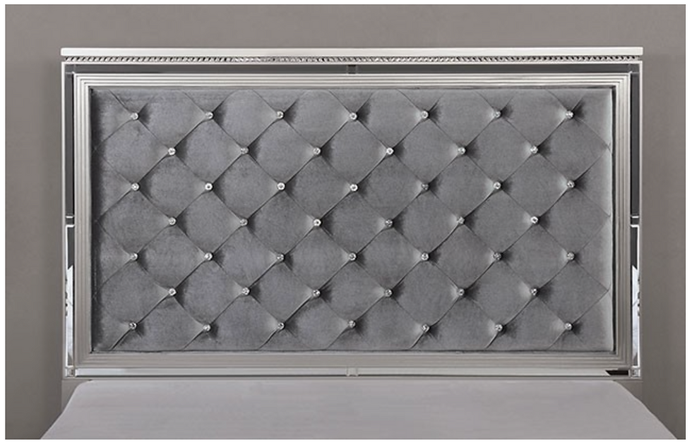 Thumbnail: Glam Silver Mirrored Bed Frame BELLETERRE FOA CM7518