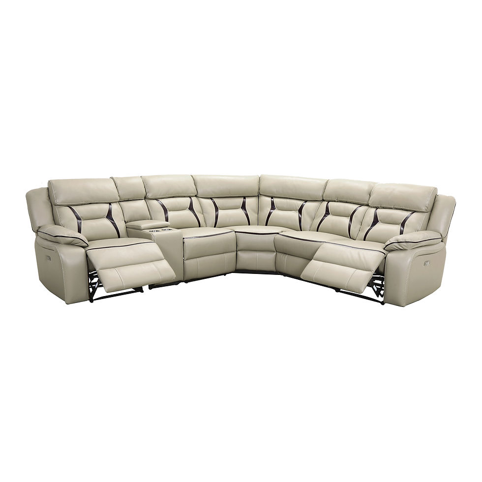 Thumbnail: Amite 6-Piece Modular Power Reclining Sectional By Homelegance