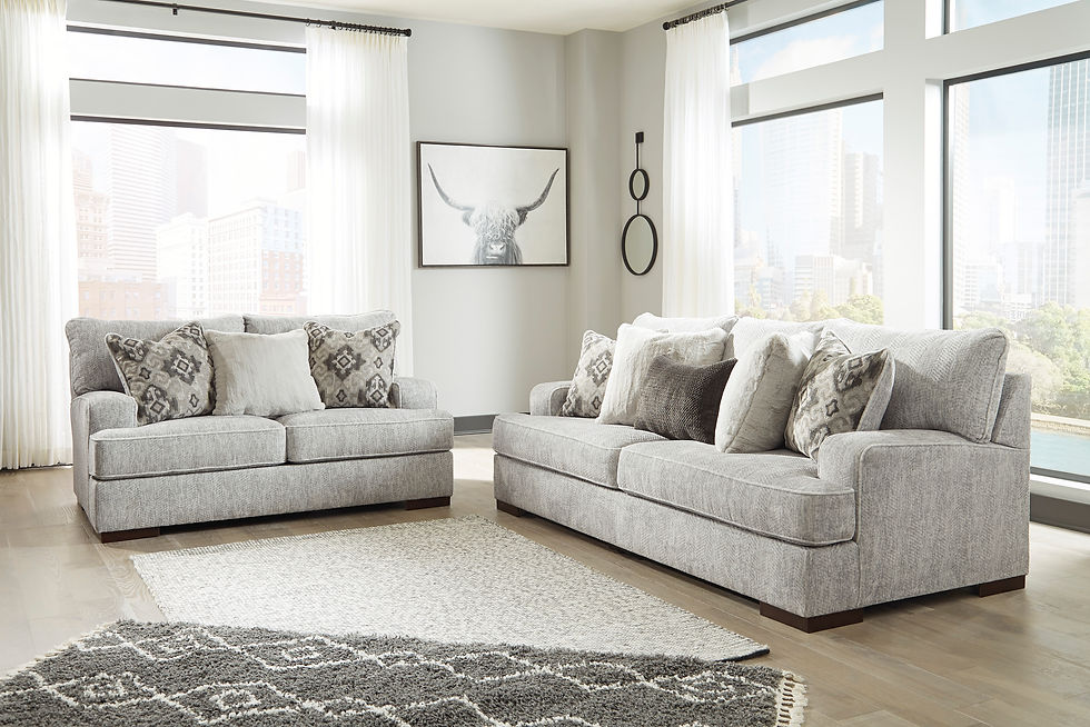 Thumbnail: Pewter Contemporary Loveseat w/ 3Pillows Mercado 8460435
