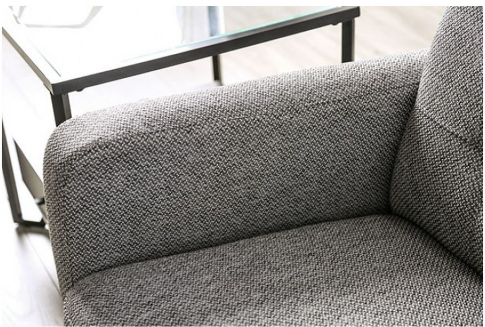 Thumbnail: DRESDEN Mid-century Modern Light Gray Fabric Sectional byFurniture of America