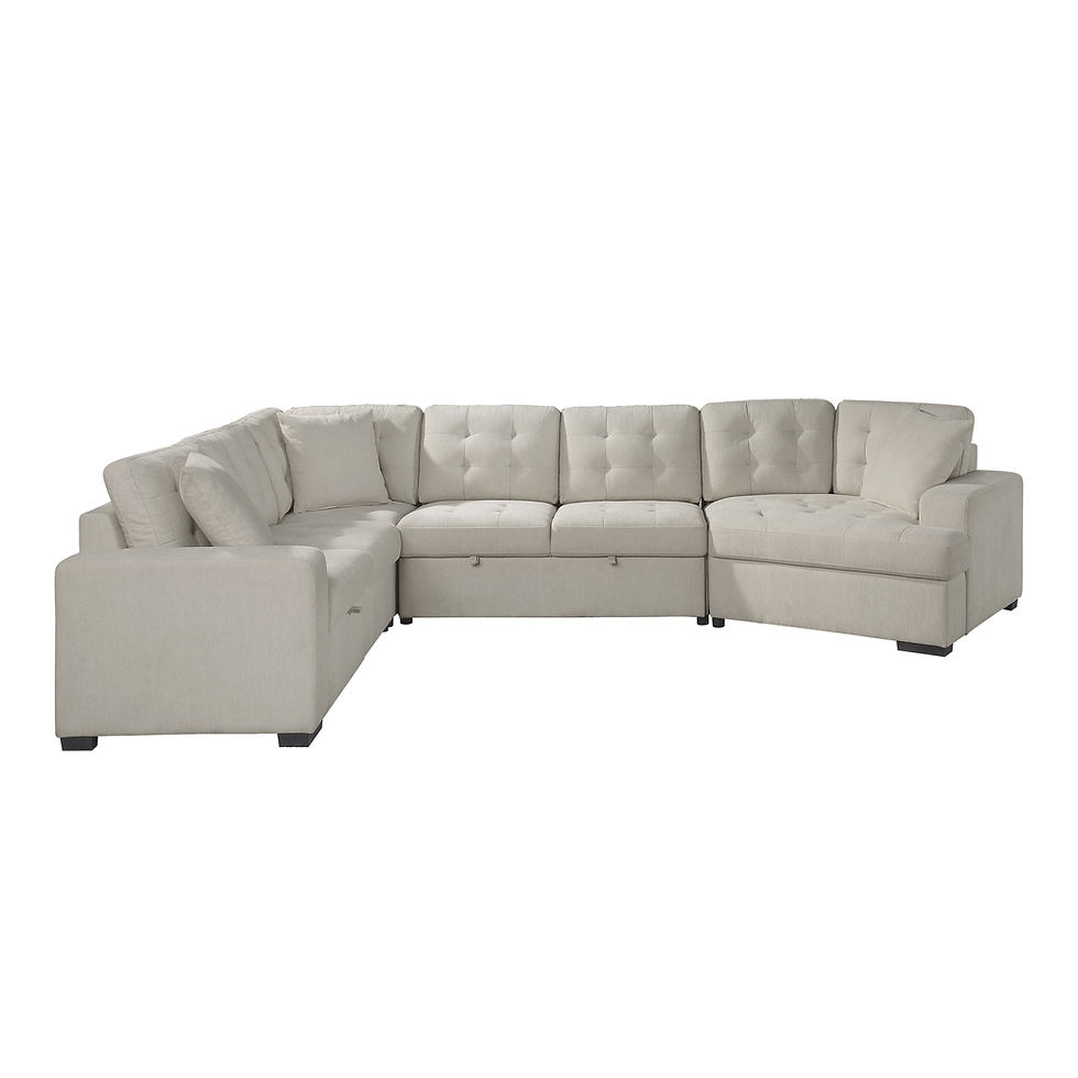 Thumbnail: Logansport Transitional Beige Sectional w/Pullout Bed Homelegance