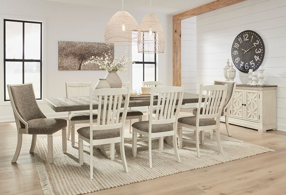 Thumbnail: Bolanburg Farmhouse Antique White Extension Dining Table D647