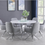 Thumbnail: Contemporary Dining Table White/Chrome Finish 110321 ABBY