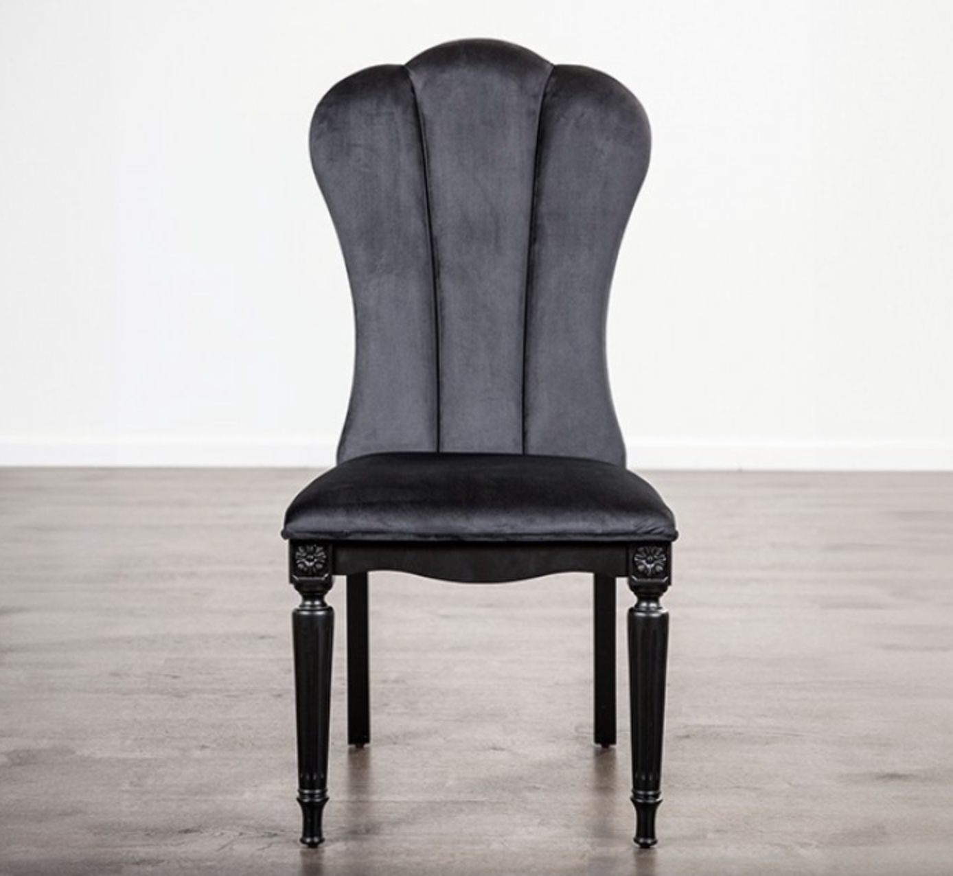 FOA MELODI PARC Glam Black Fabric Side Chair
