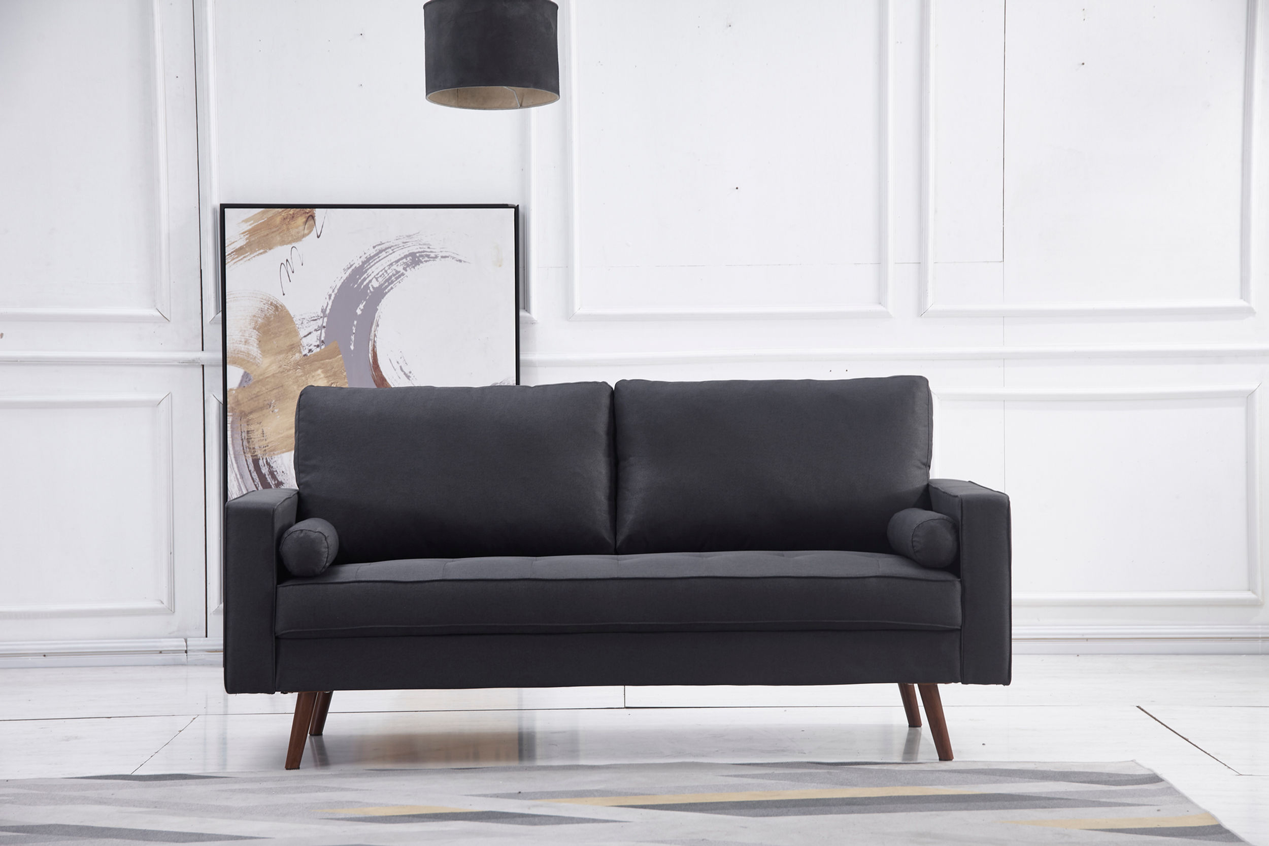 8112 Dark Gray Linen Sofa