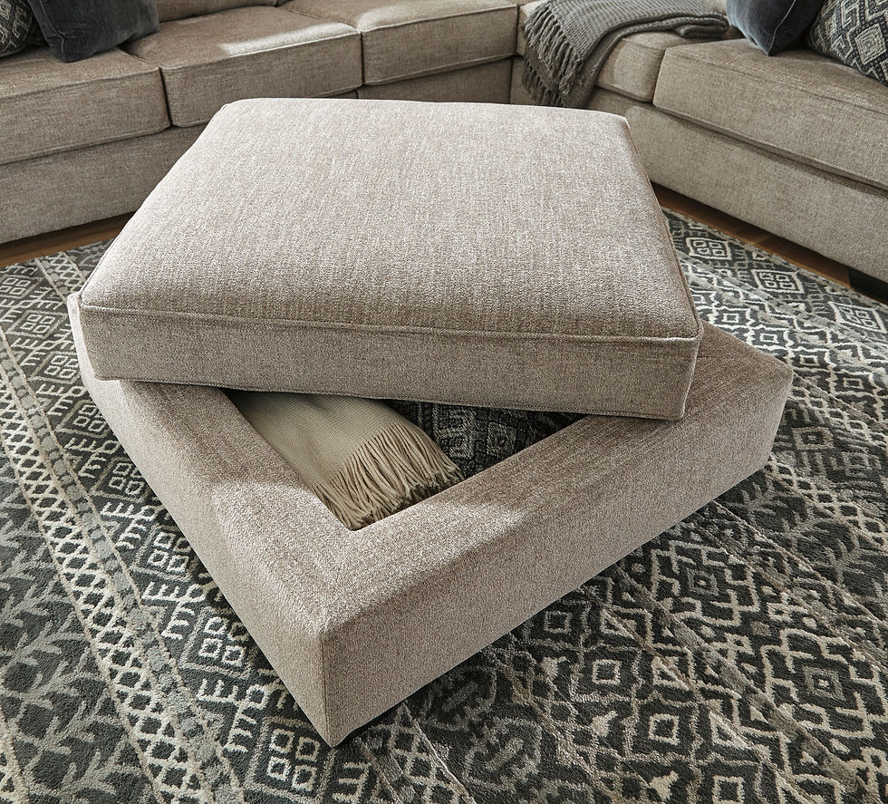 Thumbnail: Bovarian Angel Beige Ottoman with Storage