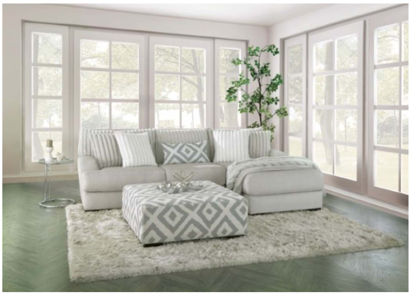 Sectional Transitional Gray Chenille FOA SM5178