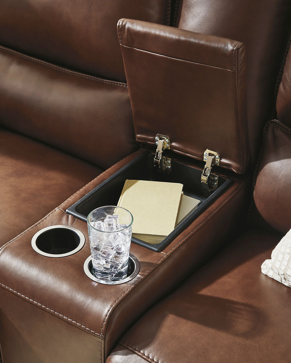Thumbnail: Brown Power Reclining Sectional Top Grain Leather Angel 626