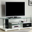 Thumbnail: Contemporary Lacquer, Metal, Tempered Glass, White/Black TV Stand EGALEO CM5814