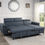 Thumbnail: Cadence Modern Blue Microfiber Sectional pullout Bed/Storage Homelegance