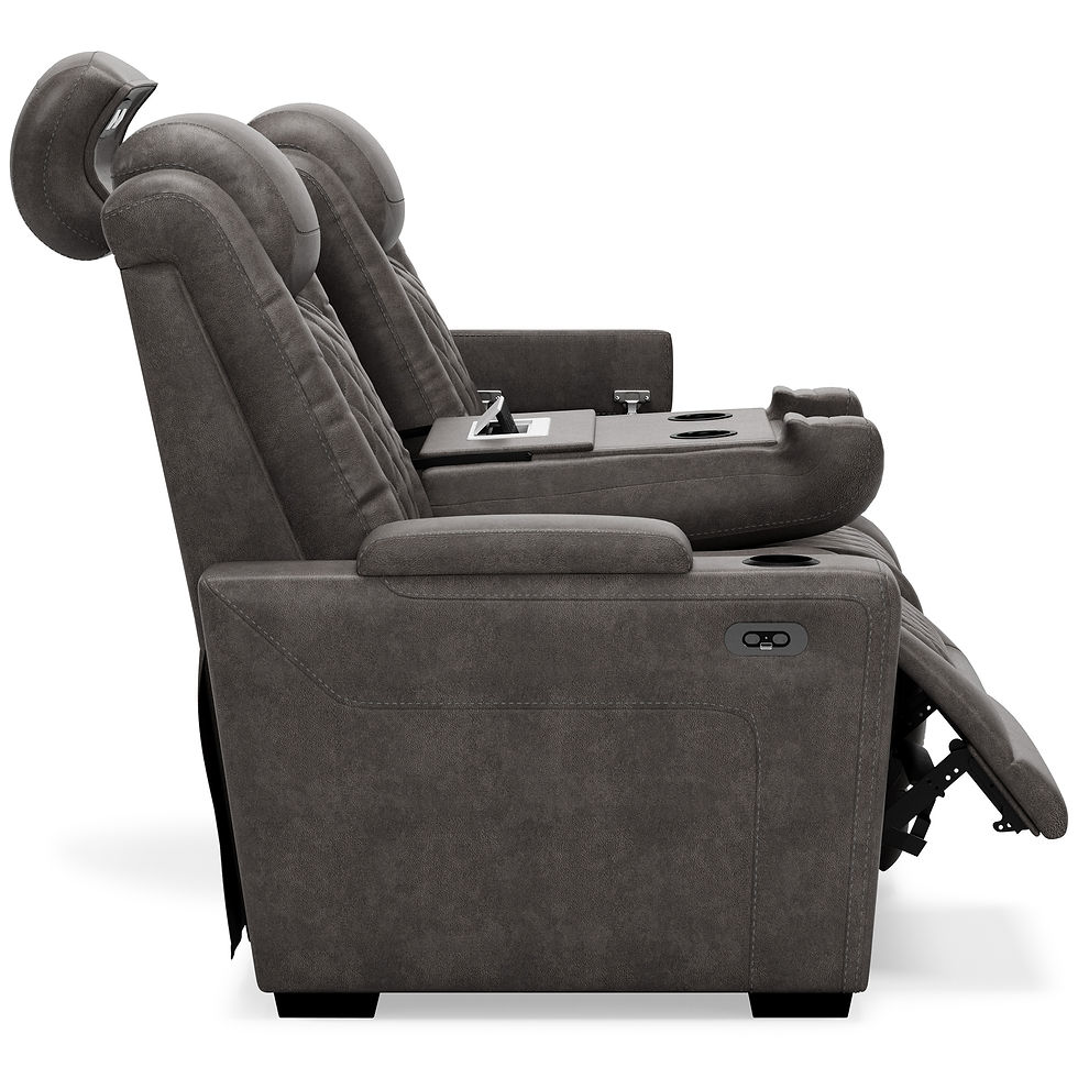 Thumbnail: Grey Microfiber PWR REC Sofa with ADJ Headrest HyllMont 9300315
