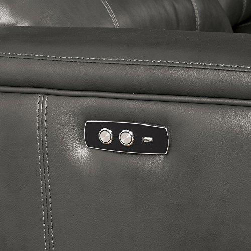 Thumbnail: Sectional Sofa (Power Motion/USB Dock) Gray Leather-Aire Saul by Acme